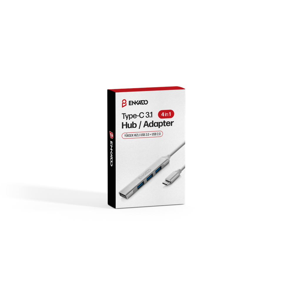 ENKADO EKD-TP50, Type-C to 3xUSB 2.0, 1xUSB 3.0, Metal, USB HUB