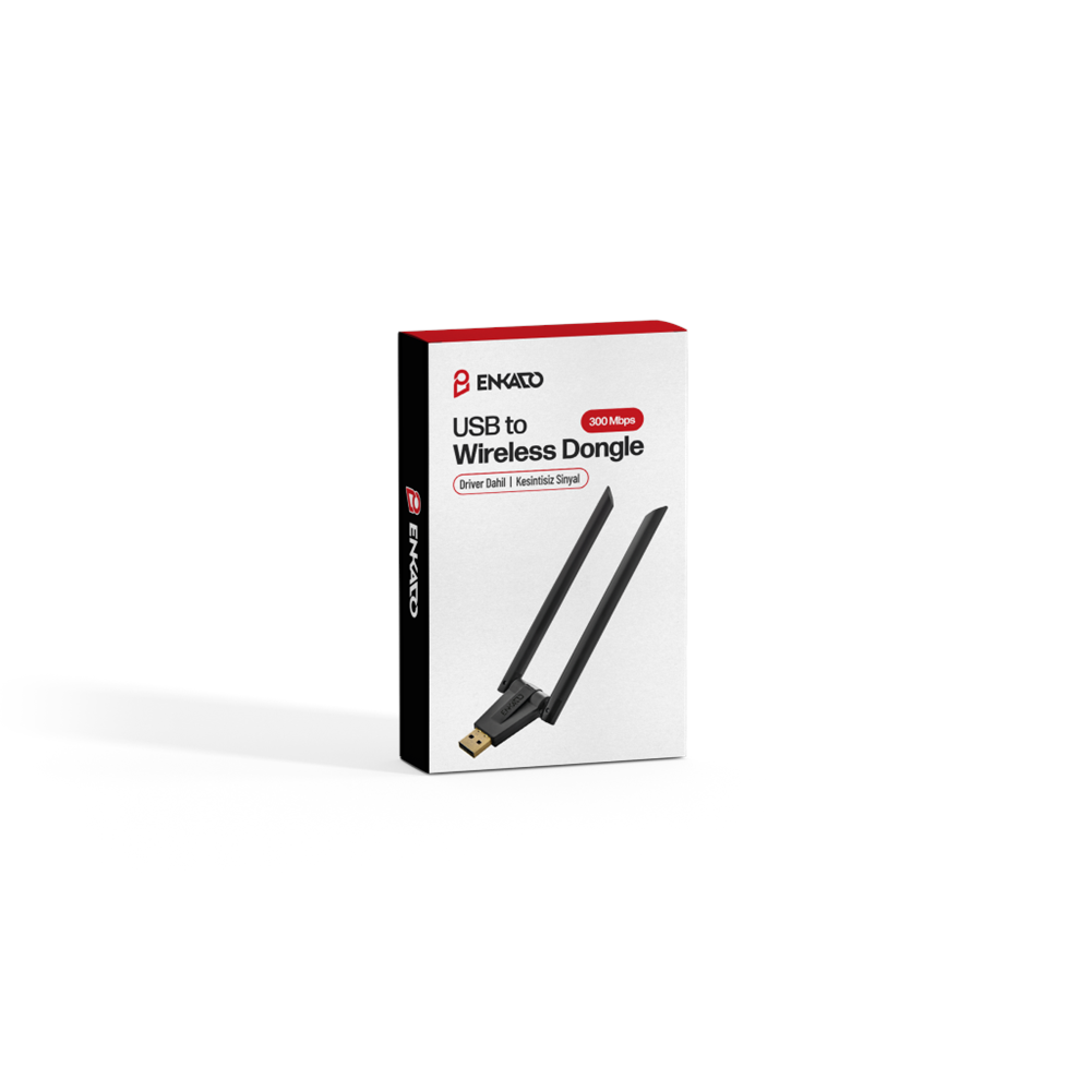 ENKADO EKD-UW91, 300Mbp, 2.4Ghz, 2dBi Harici Anten, USB2.0, WIRELESS ETHERNET