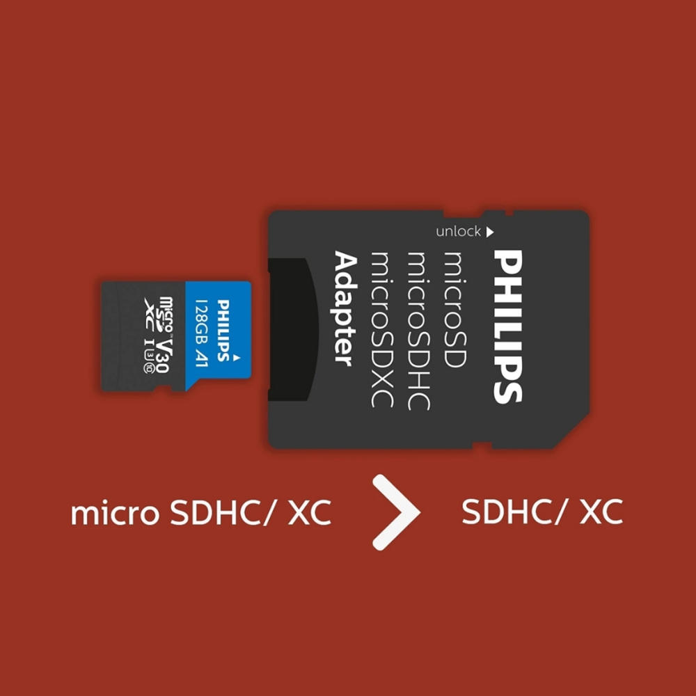PHILIPS FM12MP65B, 128GB, SDXC, UHS-I, V30, Class10, MicroSD Kart Bellek (SD Adaptörlü)