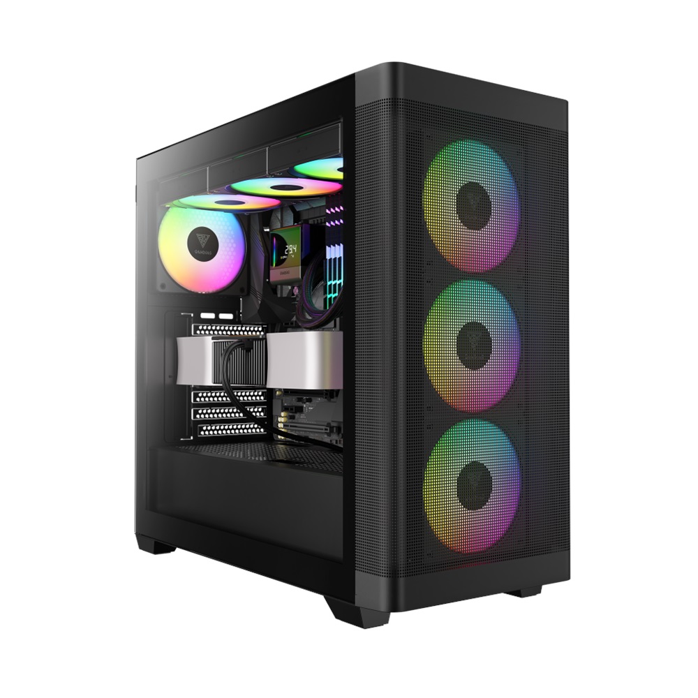 GAMDIAS ATHENA M3, 750W, 80+ Bronze, Tempered Glass, Type-C, Mesh Ön Panel, ARGB, ATX, GAMING KASA