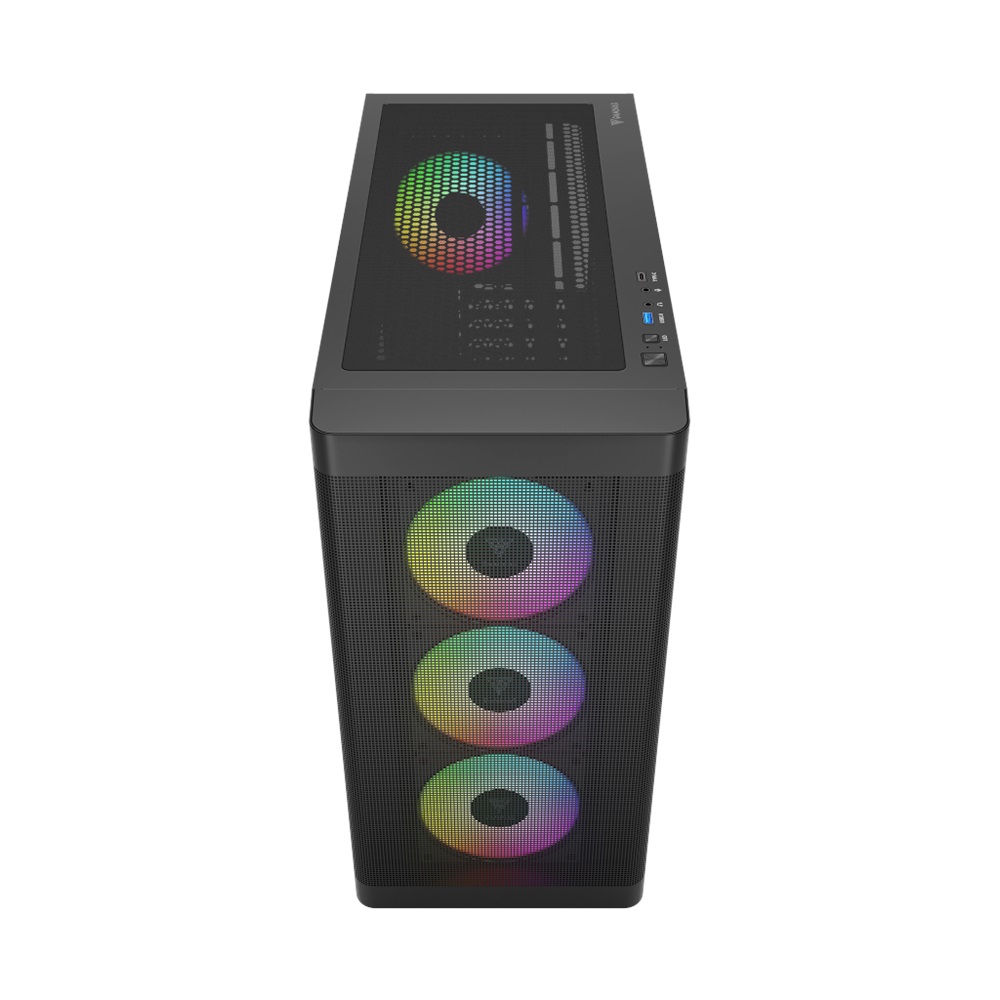 GAMDIAS ATHENA M3, 750W, 80+ Bronze, Tempered Glass, Type-C, Mesh Ön Panel, ARGB, ATX, GAMING KASA