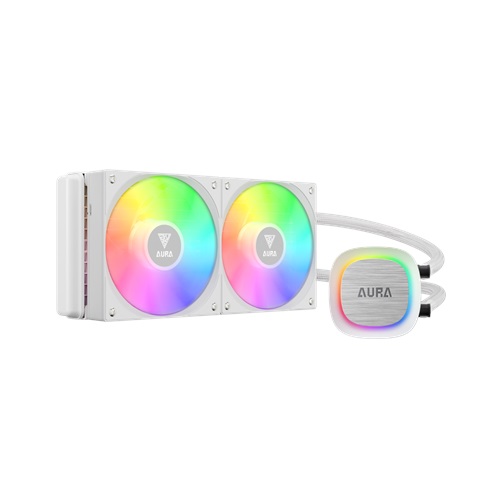 GAMDIAS AURA GL240 V2 WH, White Edition, 240mm, RGB, 2 Fanlı,CPU Sıvı Soğutma