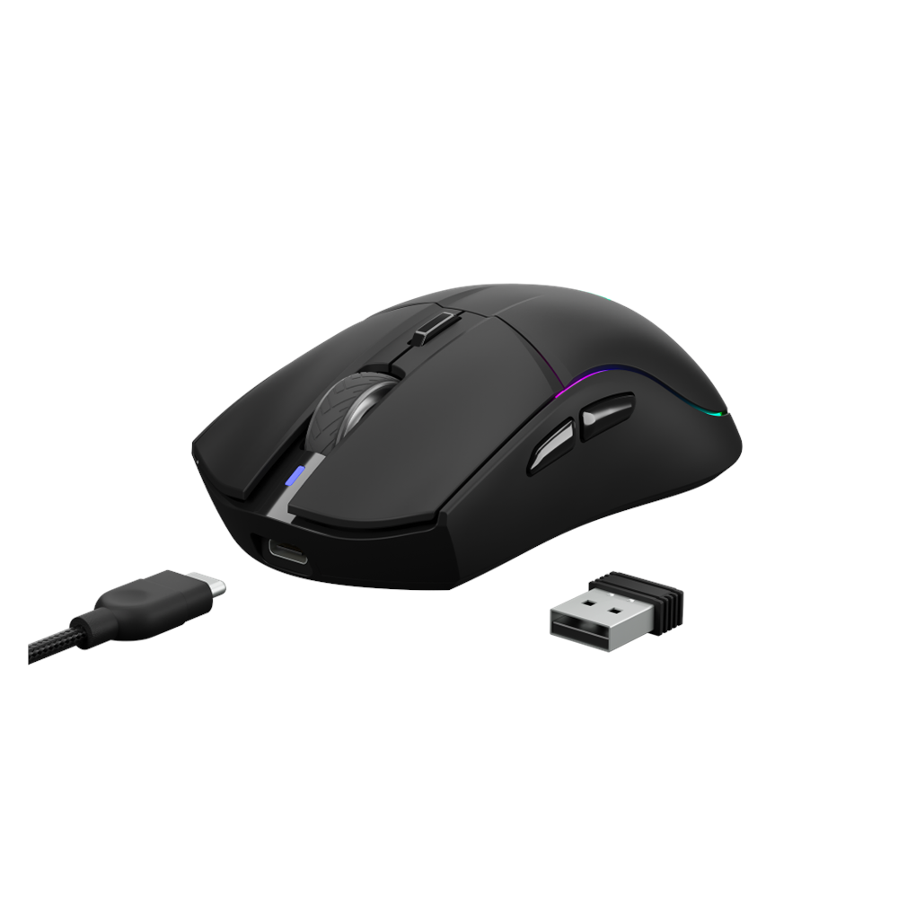 GAMDIAS HADES M3, RGB Aydınlatma, 2.4Ghz ve Bluetooth Kablosuz, 7 Programlanabilir Buton, Şarj Edilebilir, Type-C, Gaming Mouse, 10.000 DPI, Siyah