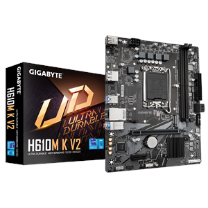 GIGABYTE H610M K V2, rev.1.0, 2xDDR5, M.2, DP, HDMI, 12-13.Nesil, LGA1700 Soket, Anakart