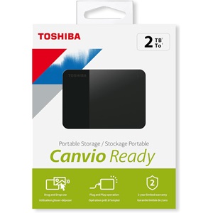 TOSHIBA HDTP320EK3AA, Canvio Ready, 2TB, 2.5" USB 3.0, Taşınabilir, Harici HDD, (Black)