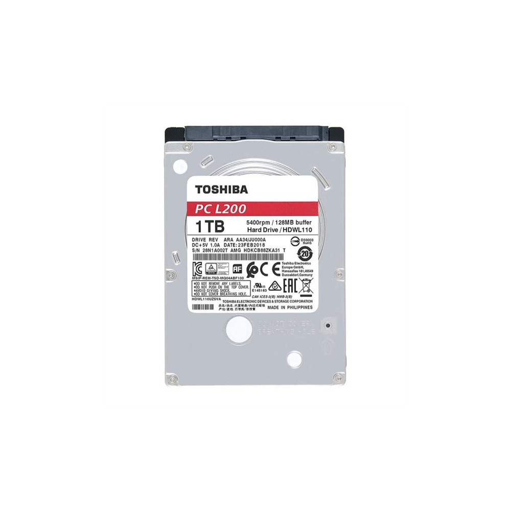 TOSHIBA L200, Notebook HDD, HDWL110UZSVA, 2.5", 1TB, 128Mb, 5400 Rpm, Notebook HDD (Türkiye Distribütörü Garantili)