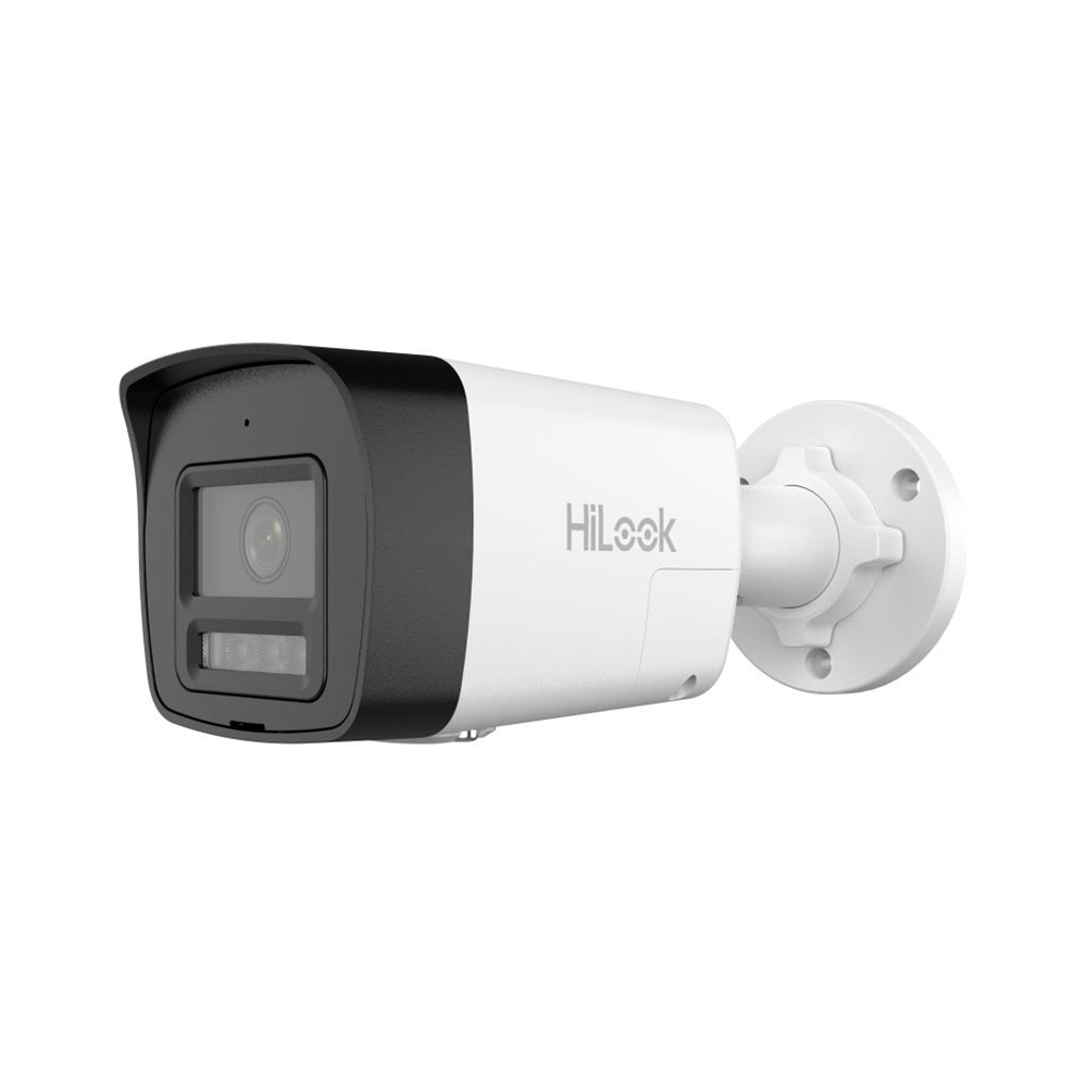 HILOOK IPC-B120HA-LUFC, 2Mpix, 2,8mm Lens, H265+, Dual Light, 30Mt Gece Görüşü, Dahili Mikrofon, IP67, PoE, Bullet, IP Kamera