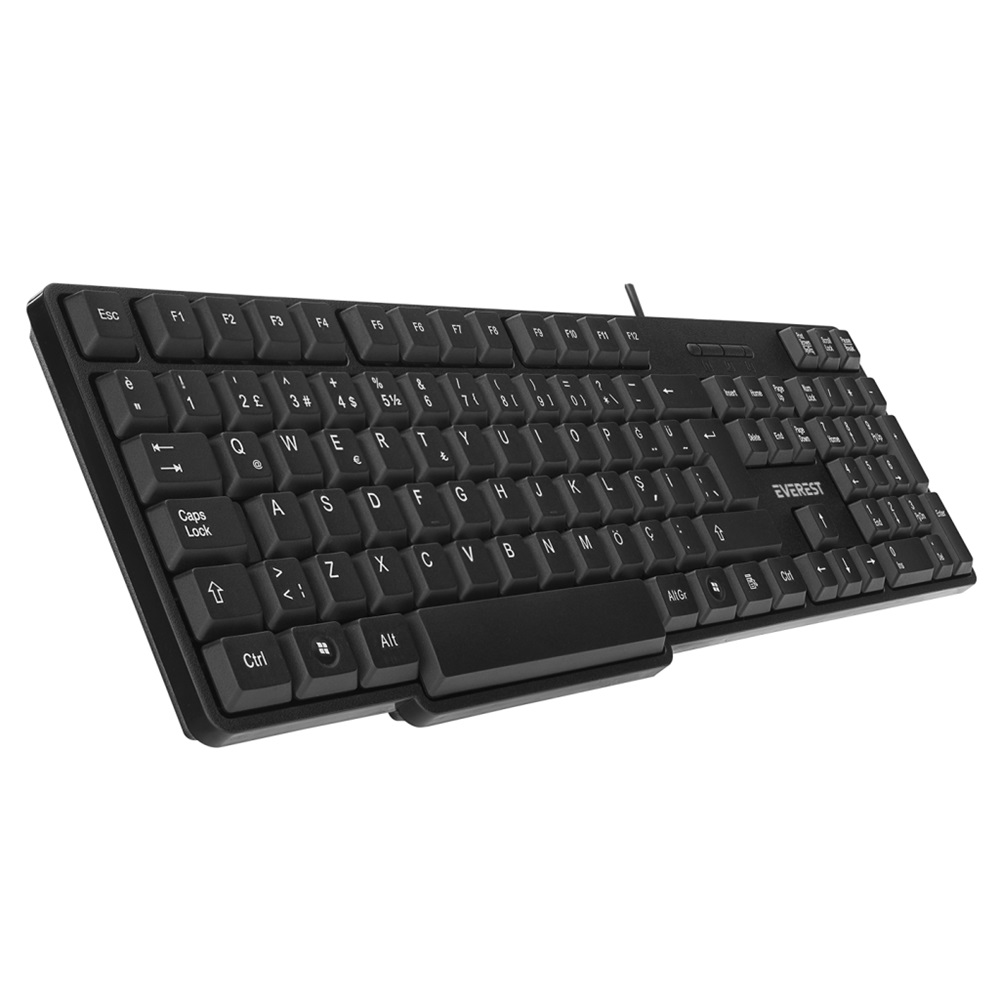 EVEREST KB-517U, USB Kablolu, Türkçe Q, Standart Klavye (Siyah)