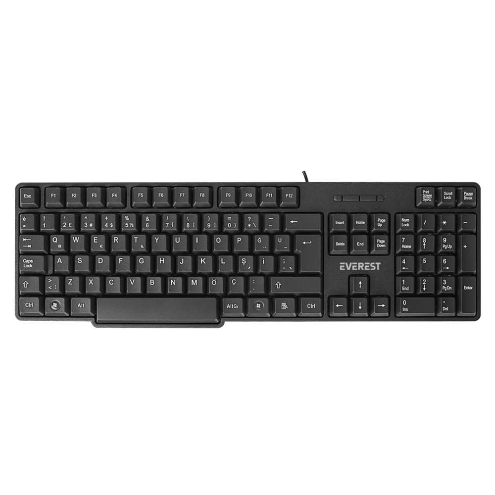 EVEREST KB-517U, USB Kablolu, Türkçe Q, Standart Klavye (Siyah)