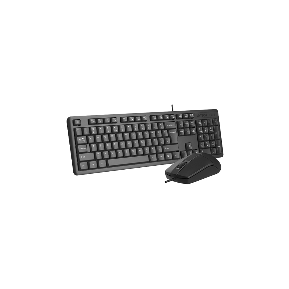 A4 TECH KR-3330S, Siyah, USB Kablolu, Türkçe Q, Multimedya, Klavye Mouse Set