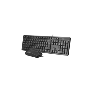 A4 TECH KR-3330S, Siyah, USB Kablolu, Türkçe Q, Multimedya, Klavye Mouse Set