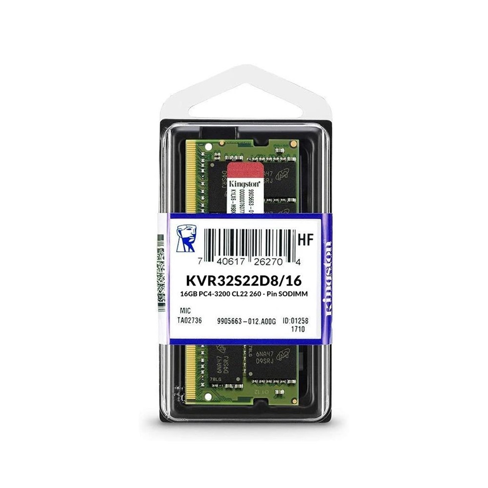 KINGSTON KVR32S22D8/16, 16Gb, 3200Mhz, DDR4, Sodimm Notebook RAM, 1,2V, CL22 (KUTULU)