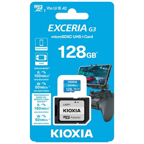 KIOXIA 128GB ExceriaG2, LMEX3L128GG2, A2 V30 4K, CL10, 160Mb/s, MicroSD Kart Bellek (SD Adaptörlü)