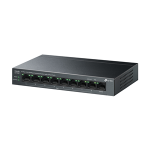 TP-LINK LS109P, Green Tech, 8 Port MegaBit, POE 63W, 1 Port Uplink, Long Range 250Mt, Yönetilemez, Metal Kasalı Switch