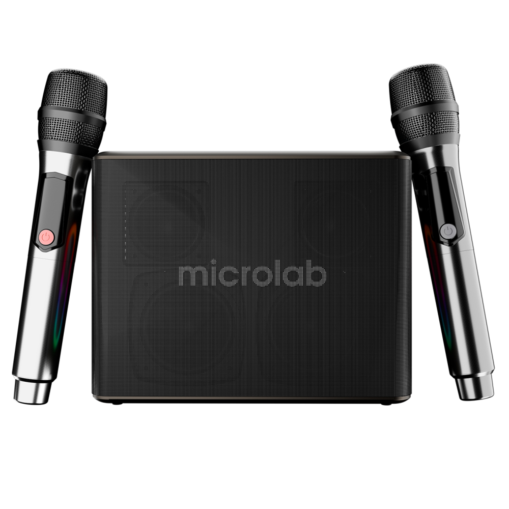 MICROLAB M60 Vega, 100W, Taşınabilir, BT/USB/AUX/TF/Type-C, RGB Işıklı, 15000mAh Batarya, 2adet Mikrofon, Karaoke/Parti, Bluetooth Speaker,