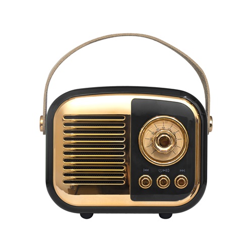 MIKADO MD-24BT, Echoes, Siyah, 3W, Taşınabilir, USB/TF Kart/Bluetooth, 800mAh, Klasik Retro Müzik Kutusu