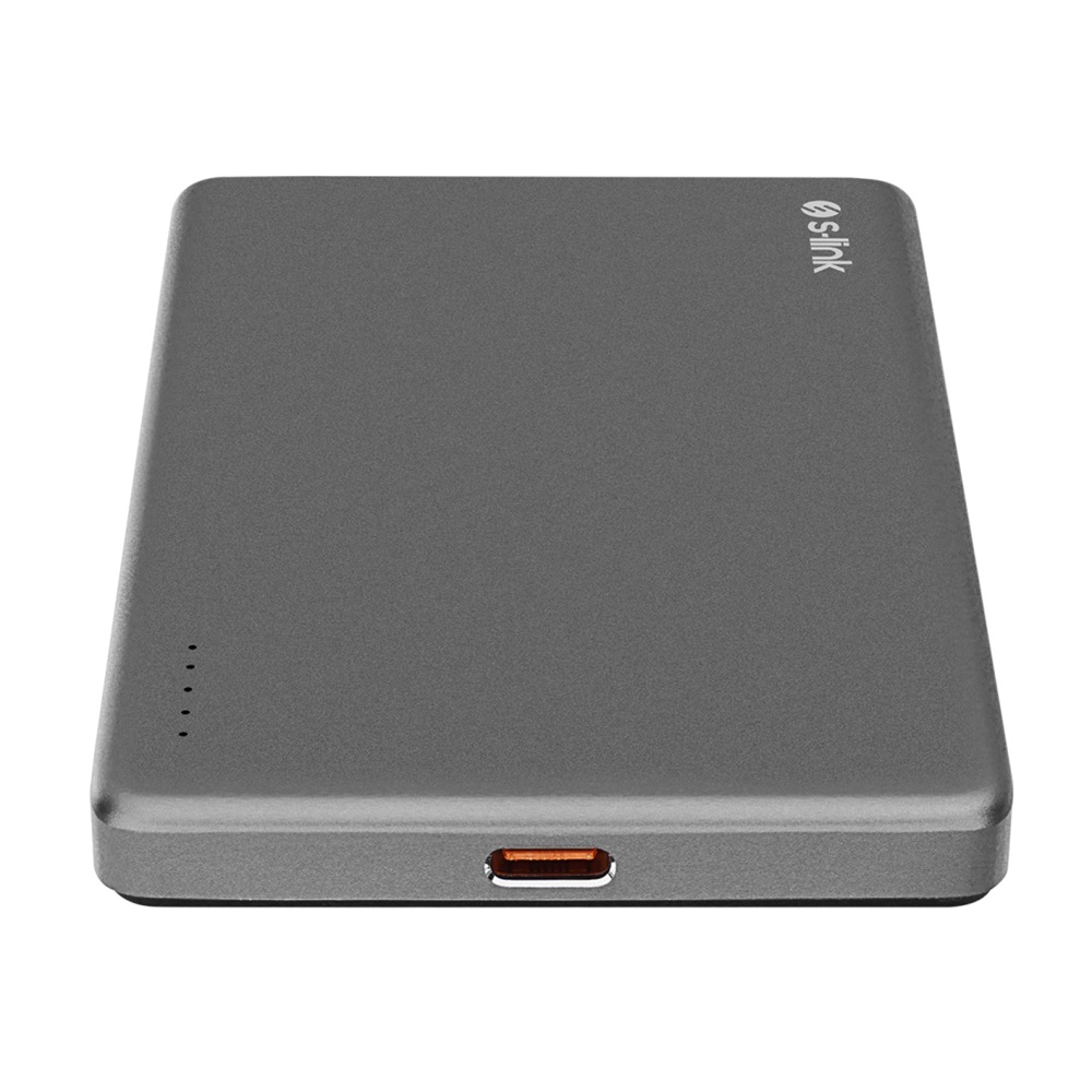 S-LINK MG105, Magsafe, Gri, 5.000mAh, 2xType-C, 4 LED Göstergeli, PowerBank