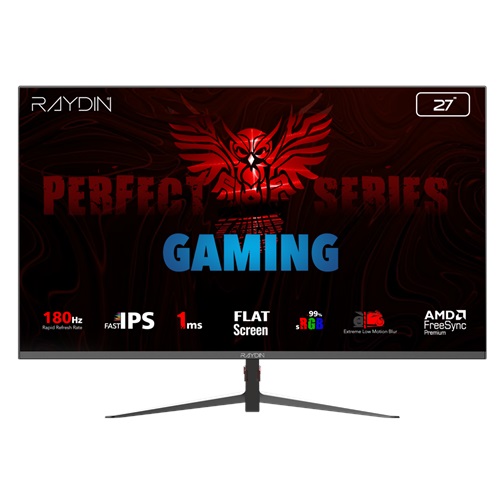RAYDIN MM27DFI-180HZ, 27", 1ms, 180Hz, Full HD, HDMI, DP, IPS LED, Flat, Frameless, FreeSync Gaming Monitör