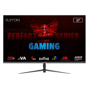 RAYDIN MM27RFA-200HZ, 27", 1ms, 200Hz, Full HD, 2xHDMI, DP, VA LED, R1500 Curved, Frameless, FreeSync Gaming Monitör