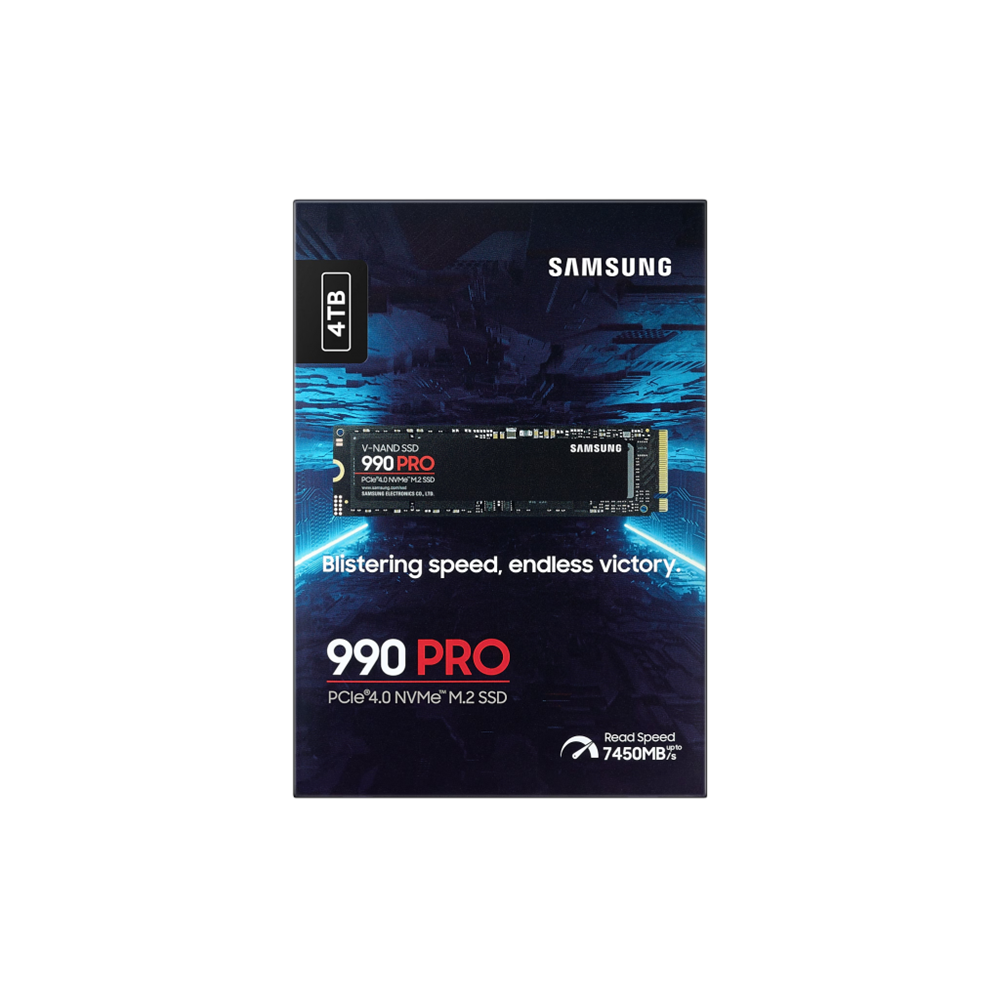 SAMSUNG MZ-V9P4T0BW, 990 PRO, 4TB, 7450/6900, Gen4, NVMe PCIe M.2 2280, SSD (Türkiye Distribütörü Garantili)