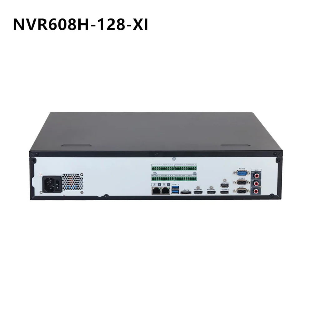 DAHUA NVR608H-128-XI, 128Kanal, 32Mpix, H265+, 8 HDD, 1080P Kayıt, 1024 Mbps Bant Genişliği, 2 Port 2500 Mbps LAN, RAID 0/1/5/6/10 NVR