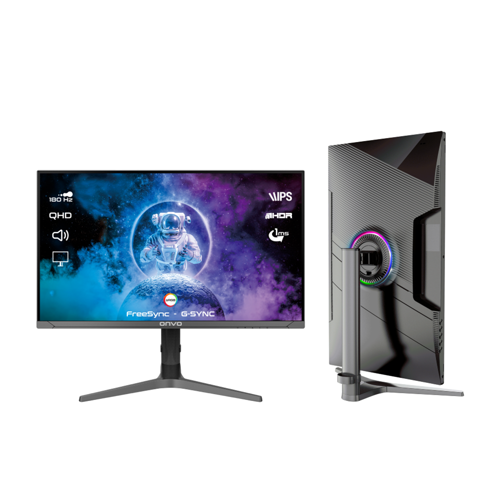 ONVO OV32MNT301GQ, 31,5" 1ms, 180Hz, 2K Quad HD, 2xHDMI, DP, 2x2W Hoparlör, Pivot, IPS Panel, NVDI G-Sync ve AMD FreeSync, GAMING Monitör