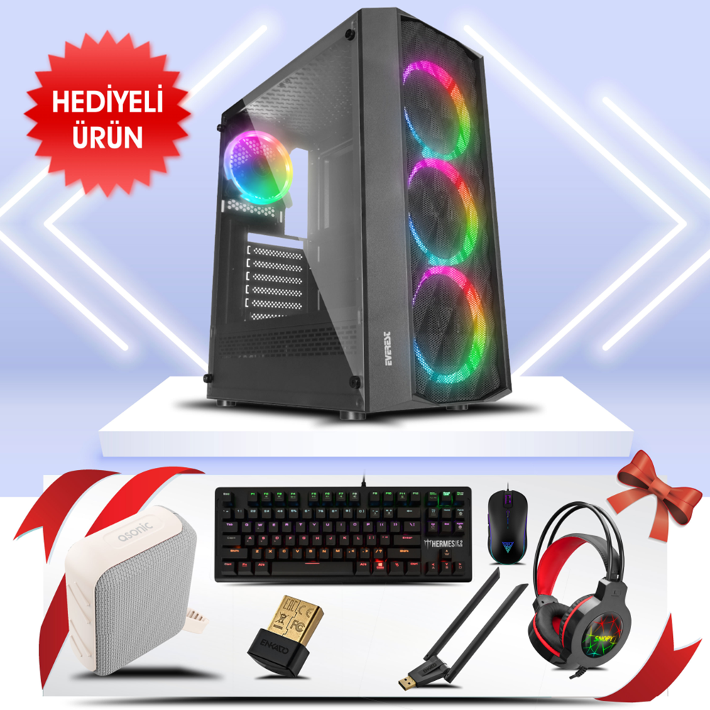 PANTHERA-01Y, AMD RYZEN 5 5600, MUSHKIN 16Gb DDR4 Ram, WD 512Tb NVMe SSD, PELADN 8Gb GDDR5 RX580 Ekran Kartı, 600W Kasa, OEM PAKET (BOL Hediyeli)