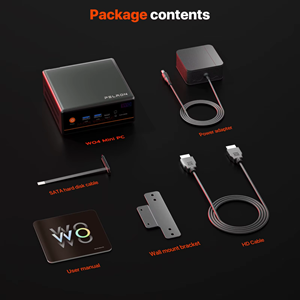 PELADN WO4 Serisi, AMD Ryzen 5 5600H, 16Gb Ram, 512Gb SSD, 1xHDMI, 1xDP, 4xUSB, 1xType-C, 2xLAN, Paylaşımlı Ekran Kartı, Wi-Fi6, Bluetooth 5.2, Windows 11 Pro, MFF MiniPC