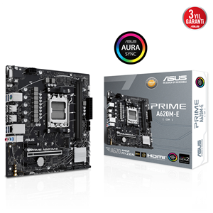 ASUS PRIME A620M-E-CSM, 2xDDR5, 1x M.2, D-SUB, DP, HDMI, AM5 Soket Anakart