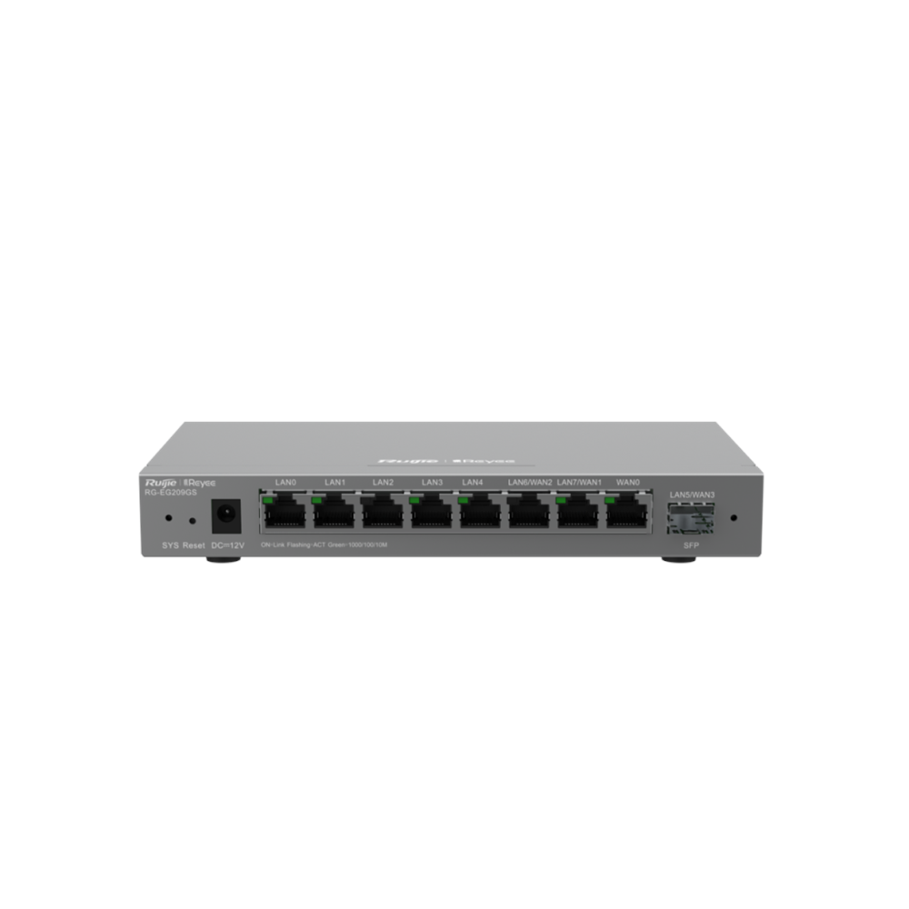 RUIJIE Reyee RG-EG209GS 9 Port, 1 Port SFP, Web Yönetilebilir, 200 Kullanıcı, Bulut Yönetimli Yönlendirici