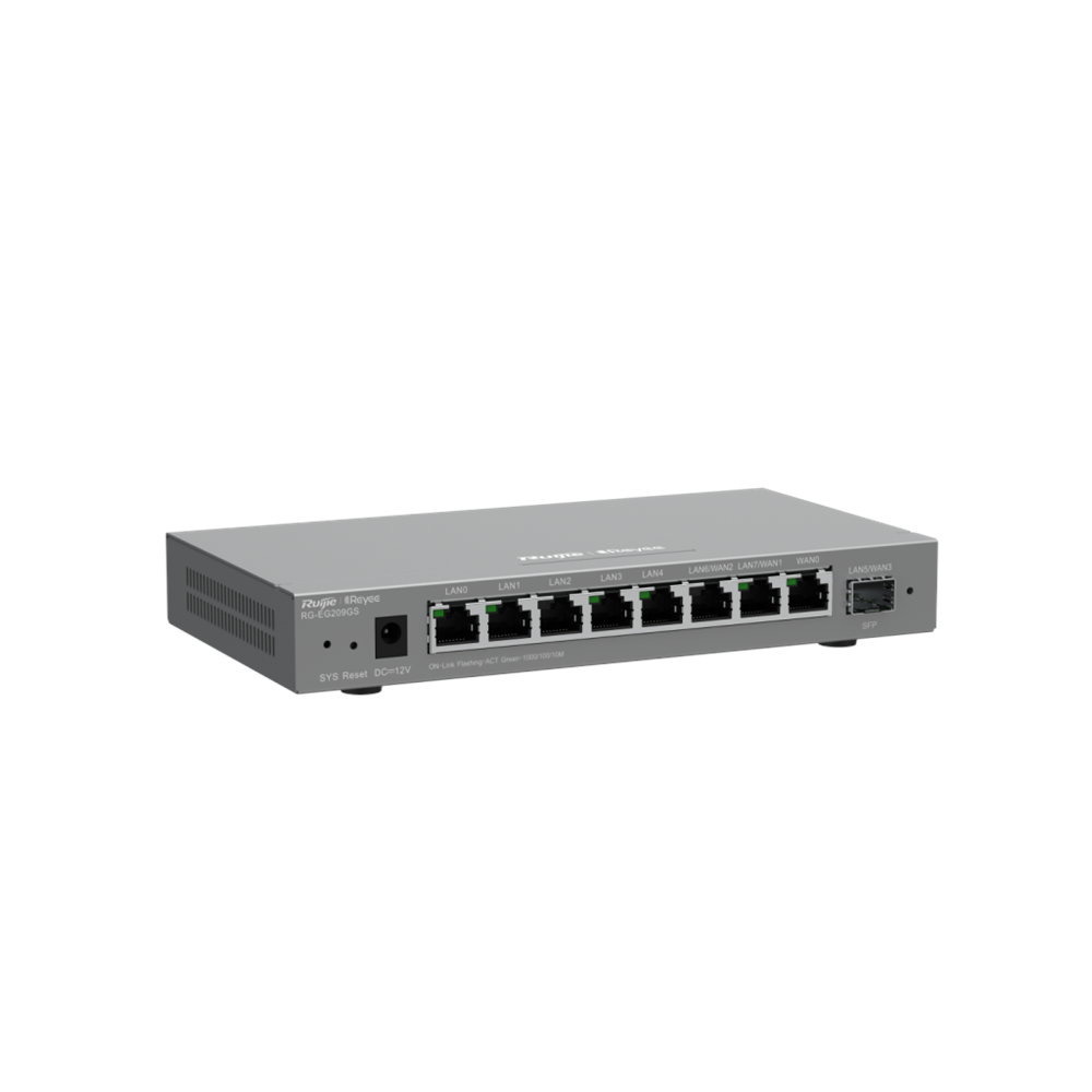 RUIJIE Reyee RG-EG209GS 9 Port, 1 Port SFP, Web Yönetilebilir, 200 Kullanıcı, Bulut Yönetimli Yönlendirici