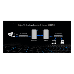 RUIJIE Reyee RG-EST310-V2, 1Port, 867Mbps, 5Ghz, Pasif PoE, Dış Ortam, Noktadan Noktaya PTP-PTMP, Acces Point, Kutu İçeriği 2 Adet, (1km)