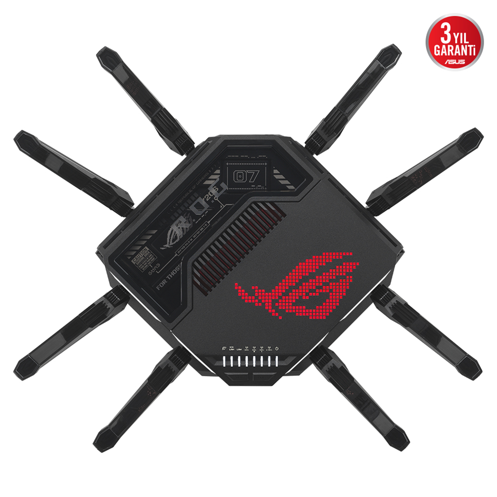 ASUS ROG Rapture GT-BE98, BE25000, 24400Mbps, 8xAnten, Four Band, WİFİ 7, AiMesh, AiProtection Pro, GAMING Extendable Router