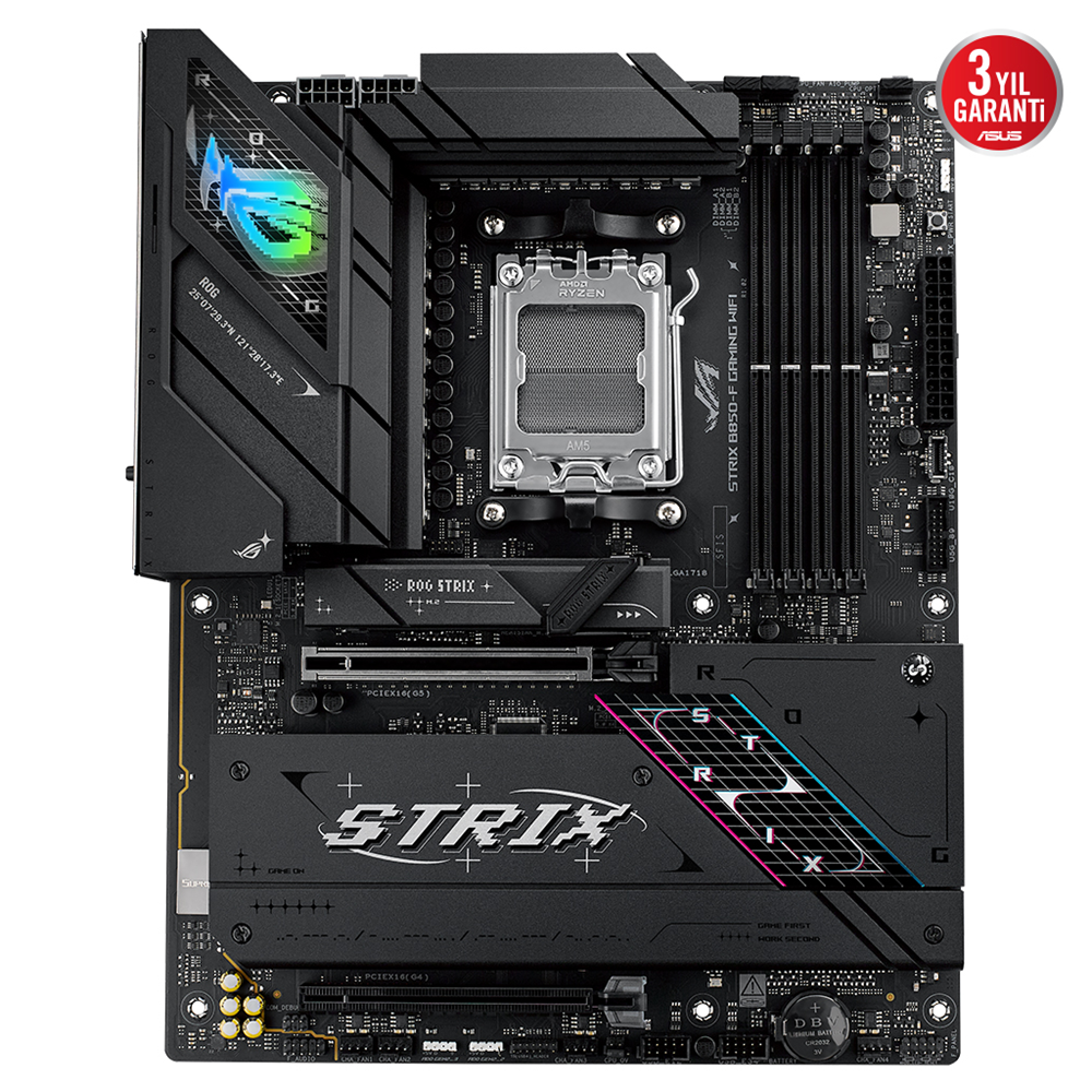 ASUS ROG STRIX B850-F GAMING WIFI7 NEO, 4xDDR5, 4x M2, HDMI, DP, 2xType-C, Wi-Fi 7, Bluetooth v5.4, AM5 Soket GAMING Anakart