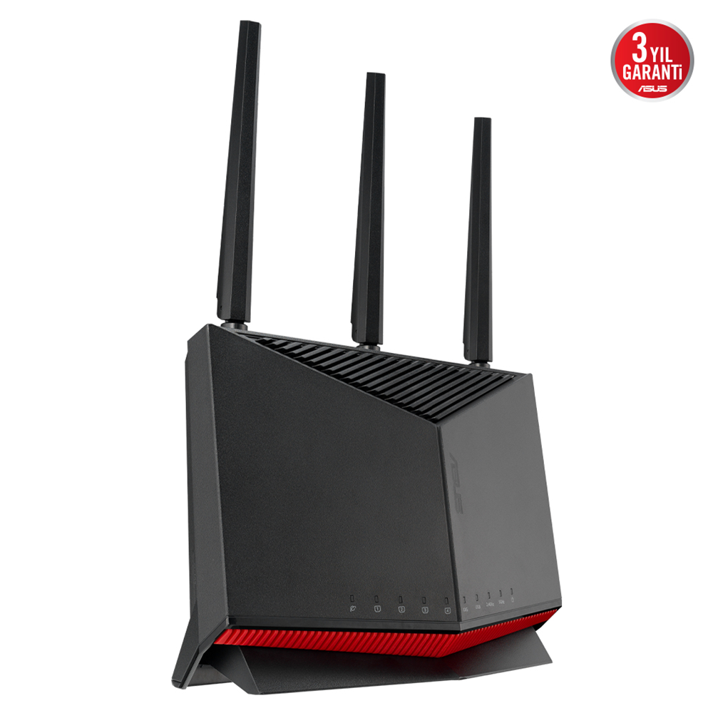 ASUS RT-BE86U, BE6800, 4 Port, 6800Mbps, Dual Band, WİFİ 7, AiMesh, AiProtection Pro, Gigabit Extendable Router