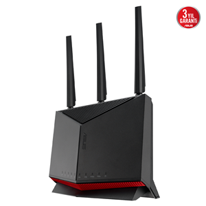 ASUS RT-BE86U, BE6800, 4 Port, 6800Mbps, Dual Band, WİFİ 7, AiMesh, AiProtection Pro, Gigabit Extendable Router