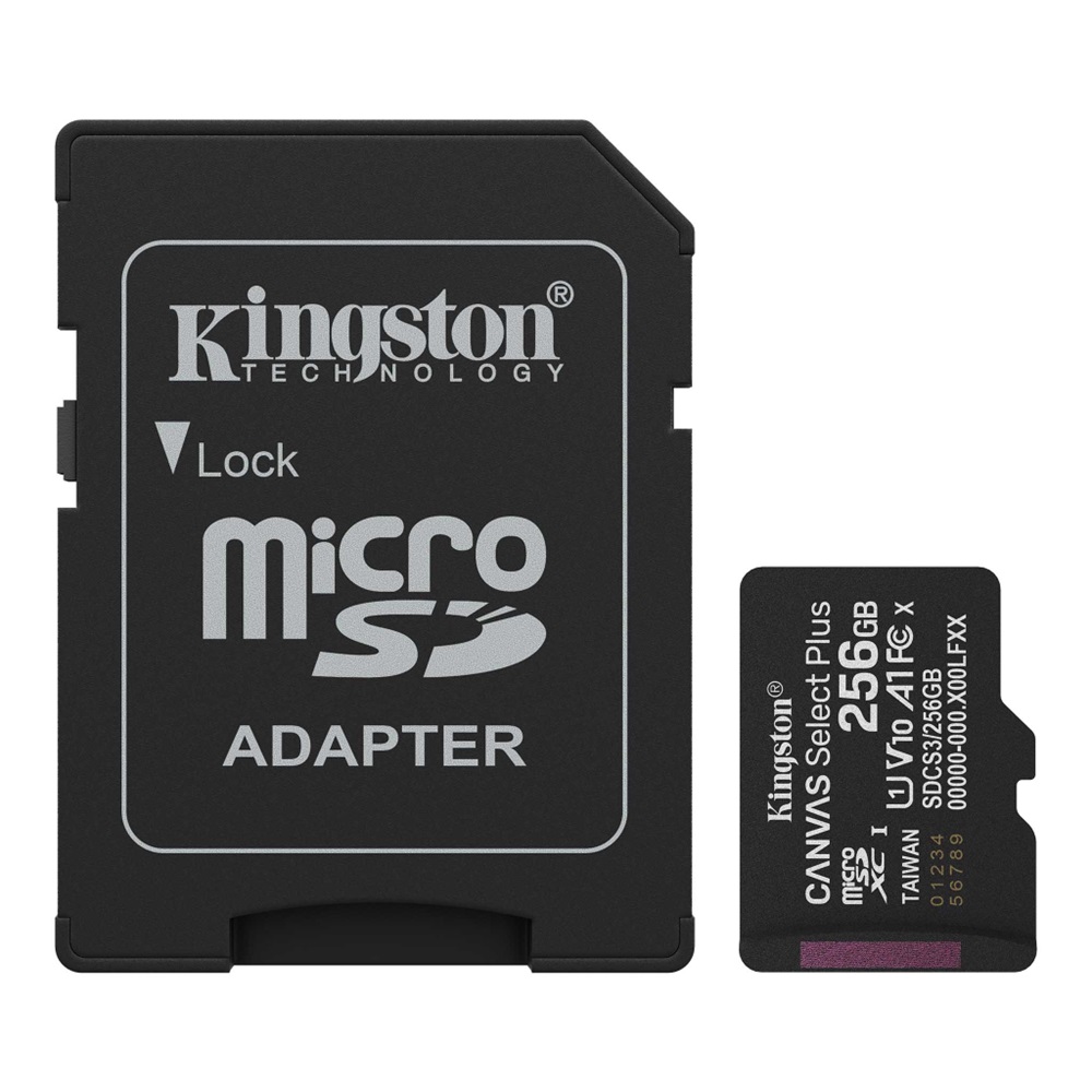 KINGSTON SDCS3/256GB, Canvas Select Plus Gen3 A1, 100Mb/s, MicroSD Kart Bellek (SD Adaptörlü)