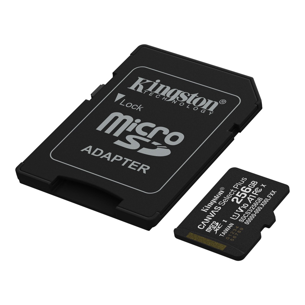 KINGSTON SDCS3/256GB, Canvas Select Plus Gen3 A1, 100Mb/s, MicroSD Kart Bellek (SD Adaptörlü)