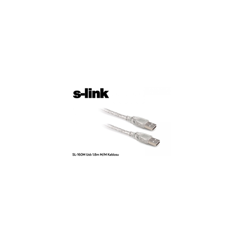 S-LINK SL-160M, İki Ucu Erkek M/M USB Kablosu, USB To USB 2.0 KABLO, 1.8mt