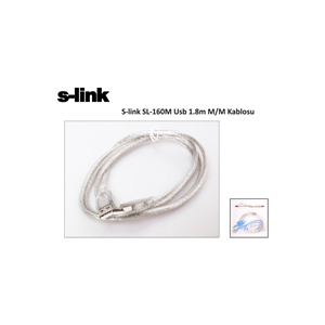 S-LINK SL-160M, İki Ucu Erkek M/M USB Kablosu, USB To USB 2.0 KABLO, 1.8mt
