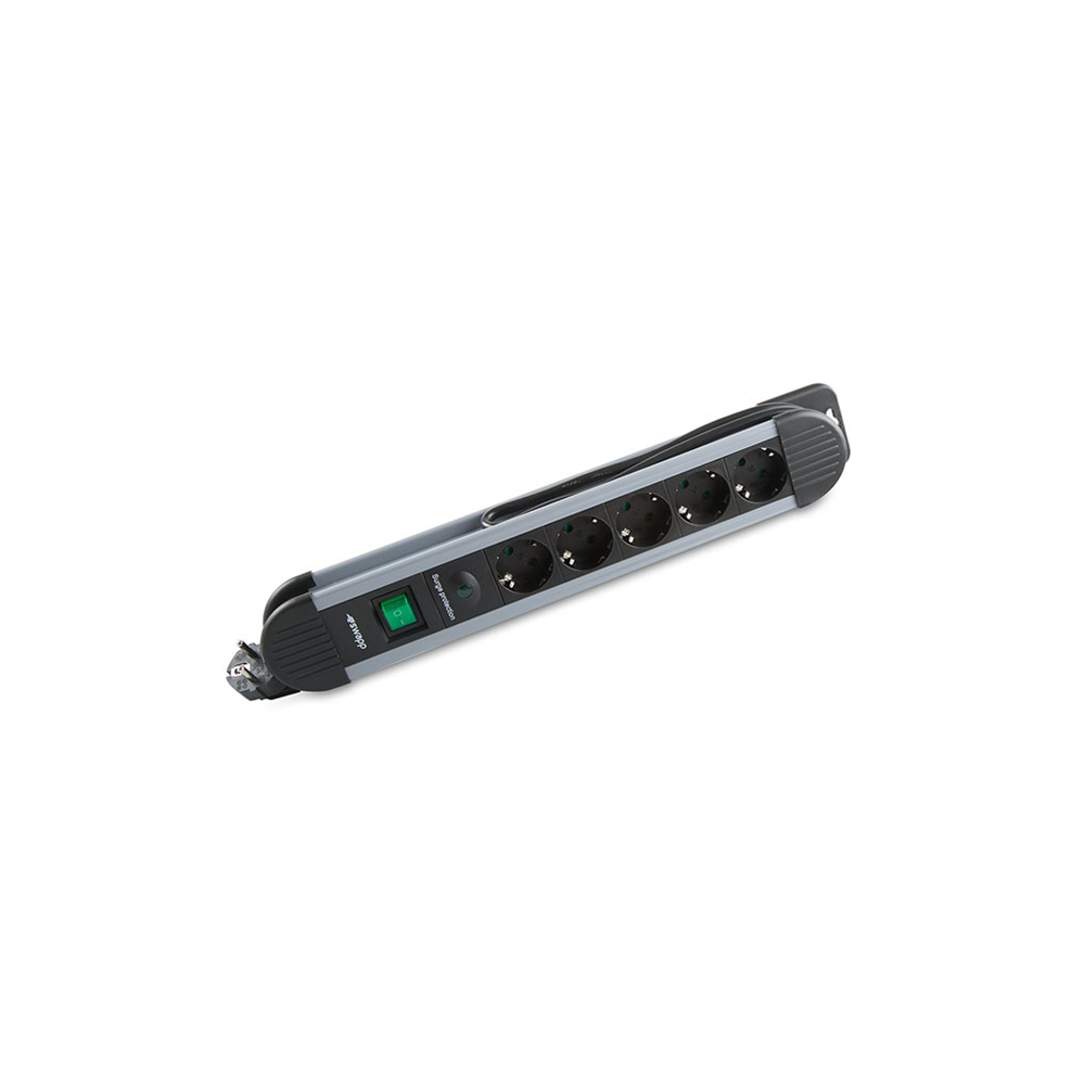 S-LINK Swapp SPGKS05, 5 Soket, Akım Korumalı Priz, 1.5Mt Kablo, 900 Joule (Gri) %100 Bakır