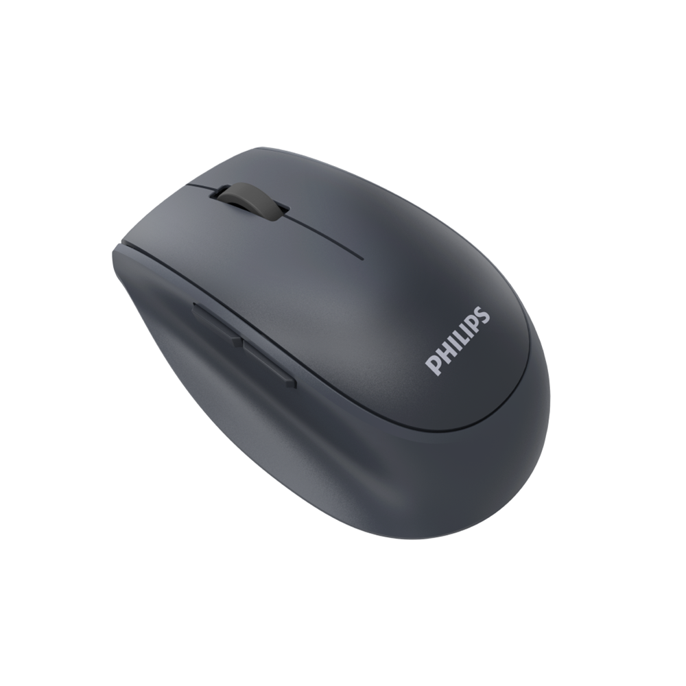 PHILIPS SPK7627K, Gri, USB Nano 2,4Gh ve Bluetooth Kablosuz, 1600dpi, Optic, 5 Tuşlu, Şarj Edilebilir, Mouse