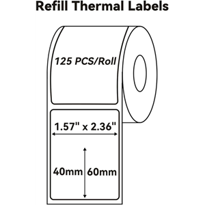 NIIMBOT T40 Etiket 40mm x 60mm 125 adet Şeffaf (B1,B21S,B3S)