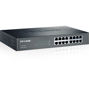 TP-LINK TL-SG1016D, 16 Port, GigaBit, Yönetilemez, Metal Kasa, Rackmount Switch