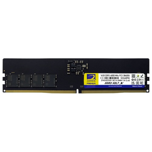 TwinMOS TMD516GB4800U40, 16GB, DDR5, 4800MHz, CL40, 1.1V Desktop Ram