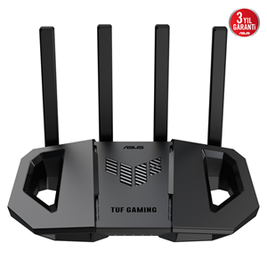 ASUS TUF-BE3600, BE3600, 4 Port, 3600Mbps, Dual Band, WİFİ 7, AiMesh, AiProtection Pro, GAMING Extendable Router
