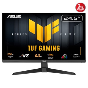 ASUS TUF GAMING VG259Q5A 24,5" 0.3ms, 200Hz, Full HD, DP, 2xHDMI, Hoparlör, IPS Panel, ELMB Sync Premium, GAMING Monitör