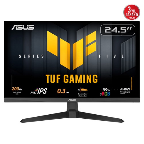 ASUS TUF GAMING VG259Q5A 24,5" 0.3ms, 200Hz, Full HD, DP, 2xHDMI, Hoparlör, IPS Panel, ELMB Sync Premium, GAMING Monitör