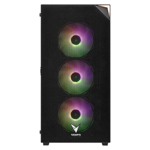 VENTO VG3400S Mid Tower, 750W 80+ Siyah, Temperli Cam, RGB, ATX GAMING KASA
