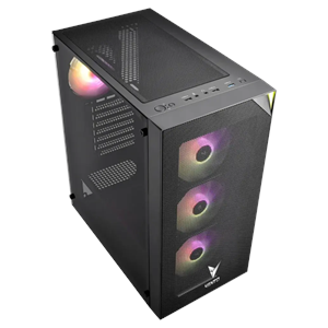 VENTO VG3400S Mid Tower, 750W 80+ Siyah, Temperli Cam, RGB, ATX GAMING KASA